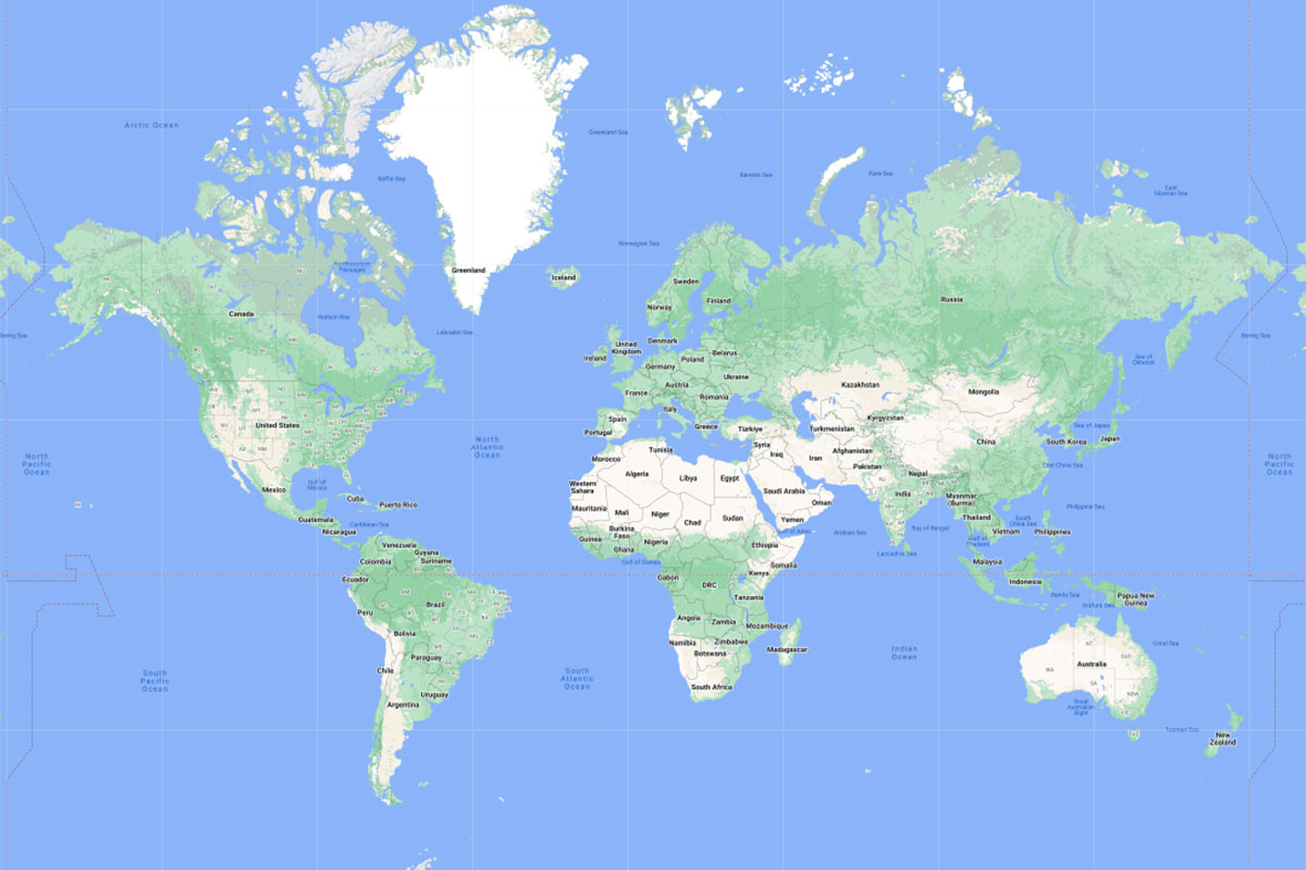 Vue du monde, Crédit Google Maps