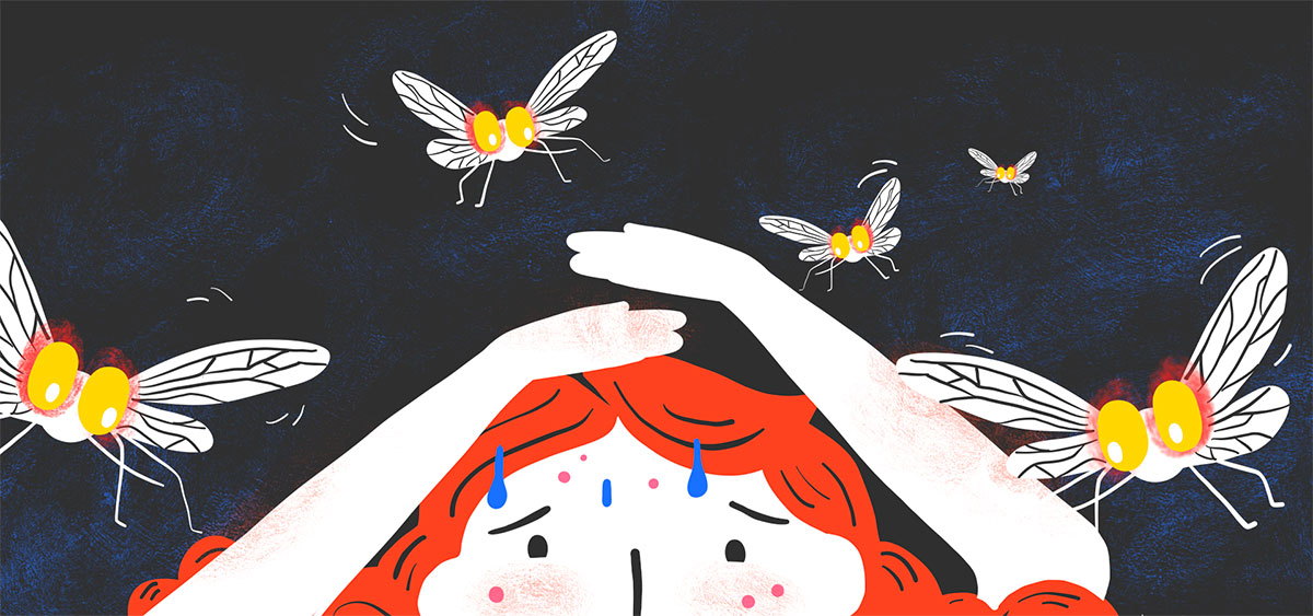 En été, l'invasion des moustiques, Illustration Laureline Lecossois