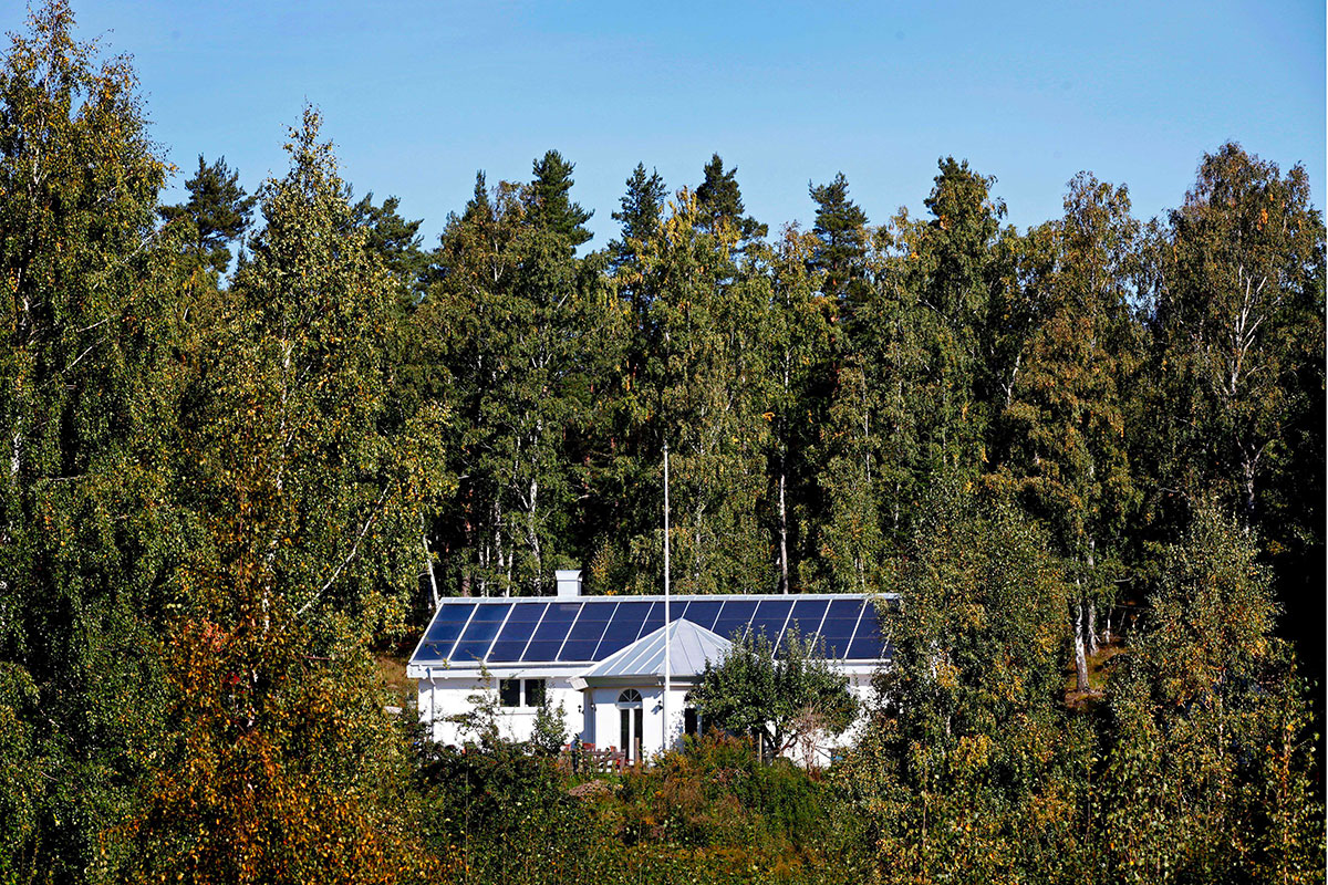 Maison solaire en Suède, Crédit Jeppe Gustafsson/Shutterstock/SIPA