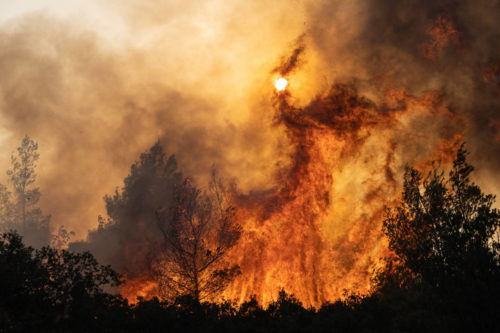 Incendie en Grèce en juillet 2023, un des effets du dérèglement climatique