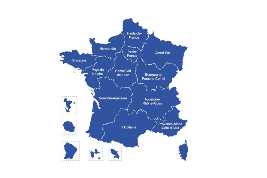 La carte de France disponible sur le site web de K Net Partage pour trouver les recycleurs partenaires