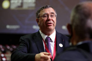 Patrick Pouyanné, PDG de TotalEnergie, avant une session plénière du Forum économique international de Saint-Pétersbourg en 2021