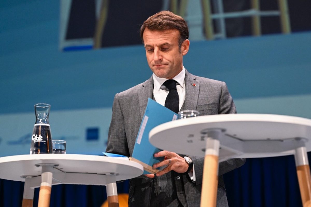 Emmanuel Macron lors de la conférence française sur l'économie maritime à Nantes, le 28 novembre