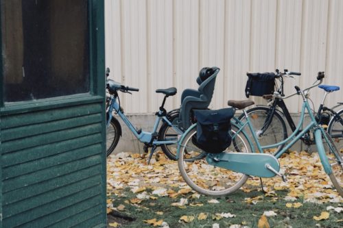 Des vélos garés sur l’herbe en plein cœur de Paris