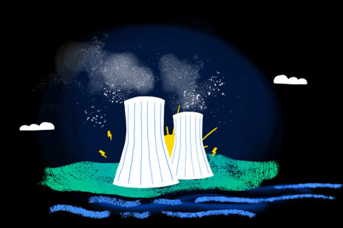 Bandeau nucléaire. Illustration Laureline Lecossois