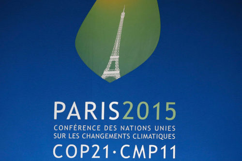 Logo de la COP 21. Crédit Francois Mori/AP/SIPA